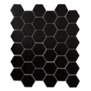 2" Hexagon - Black