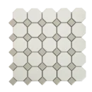 White Octagon with Dot - Gray