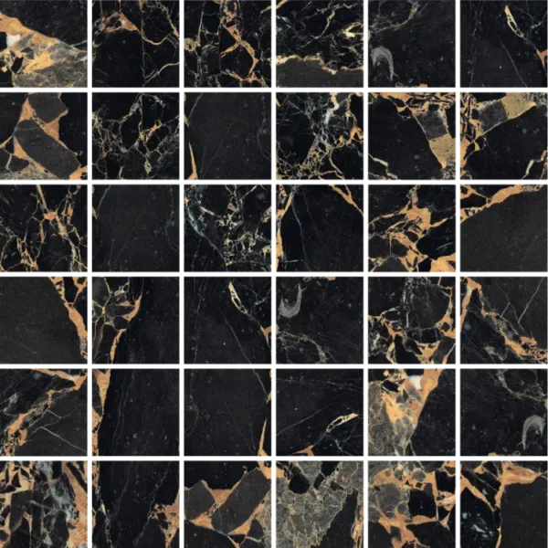 12x12 Marmo Nero 2x2 Mosaic Satin