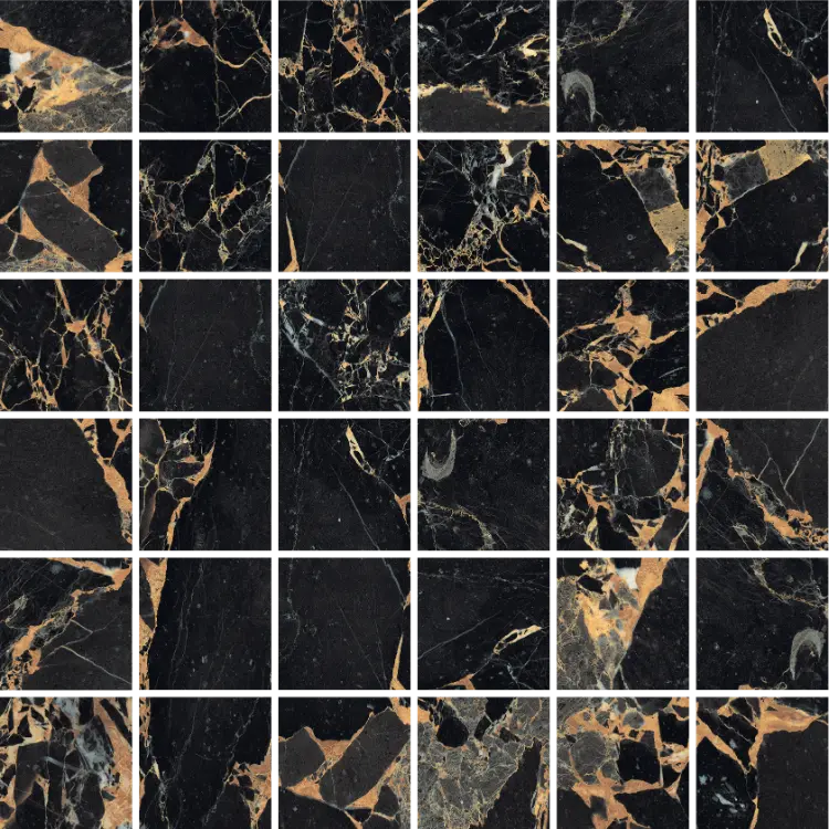 12x12 Marmo Nero 2x2 Mosaic Satin